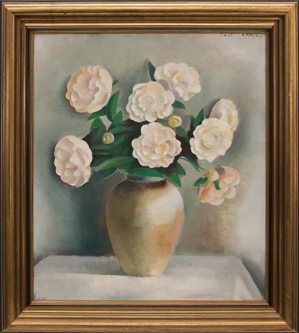 Paul Lantz, "White Peonies", oil painting fine art for sale purchase buy sell auction consign denver colorado art gallery museum