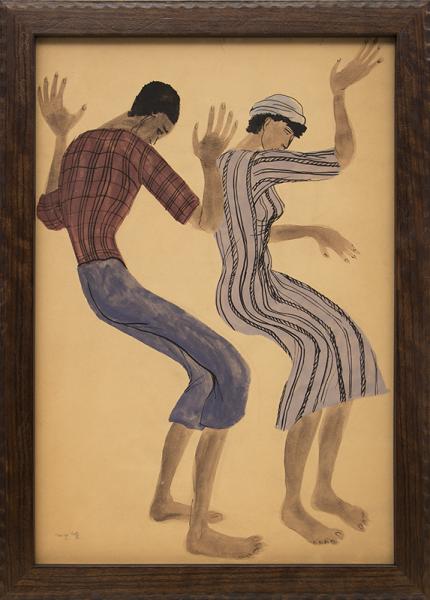 Margo Hoff, "Untitled (Two Dancers)", watercolor painting fine art for sale purchase buy sell auction consign denver colorado art gallery museum