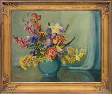 Irene Fowler, "Untitled (Still Life with Flowers)", oil painting fine art for sale purchase buy sell auction consign denver colorado art gallery museum