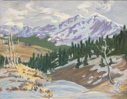 William Henry Bancroft, "Untitled (Colorado Mountains)", oil, circa 1950 painting fine art for sale purchase buy sell auction consign denver colorado art gallery museum