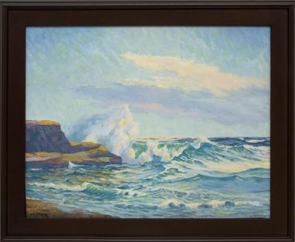 Harold Vincent Skene, "La Jolla (California)", oil, 1956, painting, for sale purchase consign auction denver Colorado art gallery museum
