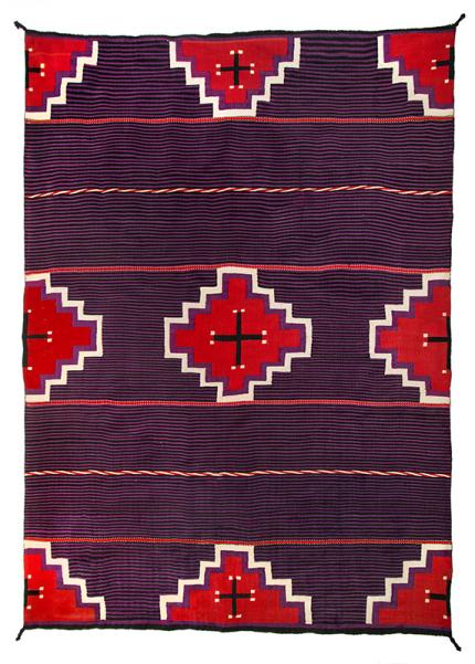 navajo germantown moki blanket, cross, vintage, 19th century, textile, rug, Native American Indian antique vintage art for sale, southwestern