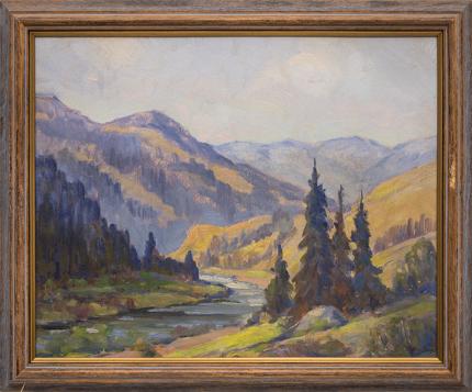 Frank Lorence Eaton, "Untitled (Mountain River)", oil for sale purchase consign auction denver Colorado art gallery museum