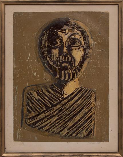Mary Chenoweth, "Roman General 6/8", woodcut (Woodblock), 1969 painting fine art for sale purchase buy sell auction consign denver colorado art gallery museum  