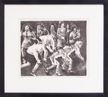 George Biddle, "Buffalo Dance", lithograph, 1937 painting fine art for sale purchase buy sell auction consign denver colorado art gallery museum