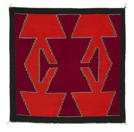 vintage navajo germantown rug textile weaving pictorial abstract red black 19th century Native American Indian antique vintage art for sale purchase auction consign denver colorado art gallery museum