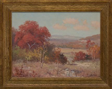 Porfirio Salinas, "Untitled (Autumn Landscape)", oil, circa 1936 impressionist painting fine art for sale purchase buy sell auction consign denver colorado art gallery museum  