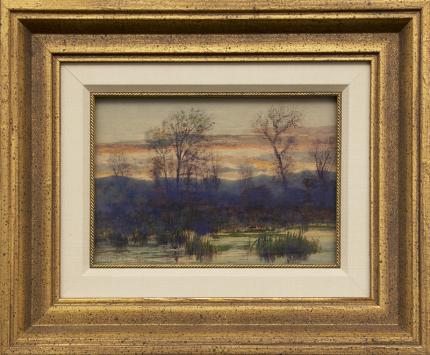 Charles Partridge Adams, "Evening in Autumn Near Denver (Colorado)", watercolor, early 20th century painting fine art for sale purchase buy sell auction consign denver colorado art gallery museum 