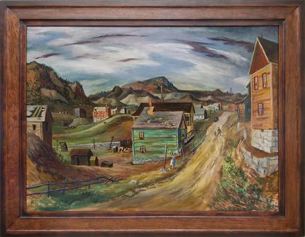Fred Shane victor colorado mining town regionalist painting fine art for sale purchase buy sell auction consign denver colorado art gallery museum      