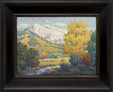 Harold Skene Blanca peak, Colorado Mountain Landscape, vintage oil Painting for sale, 1959