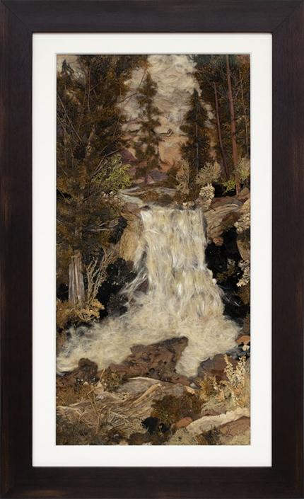 Pansy Stockton, Sun painting assemblage "Wolf Creek Falls, Colorado", landscape, circa 1930, cornelia