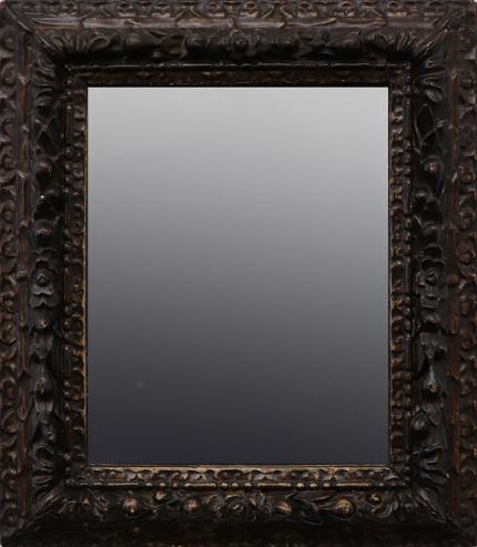 mirror, Italian carved wood frame, vintage, brown, gold