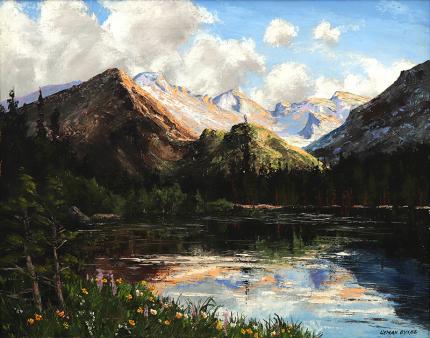 Lyman Byxbe, "Lawn Lake, Colorado", oil painting, 1950s