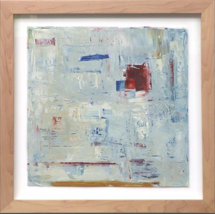 Wilma Fiori, "Untitled (Blue, White, and Red Abstract with Red Square)", oil