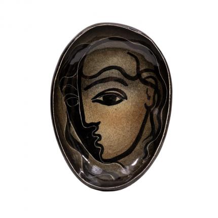 Angelo Di Benedetto, Modernist Portrait, ceramic, dish, plate, modern, Fine art, art, for sale, buy, purchase, Denver, Colorado, gallery, historic, antique, vintage, artwork, original, authentic