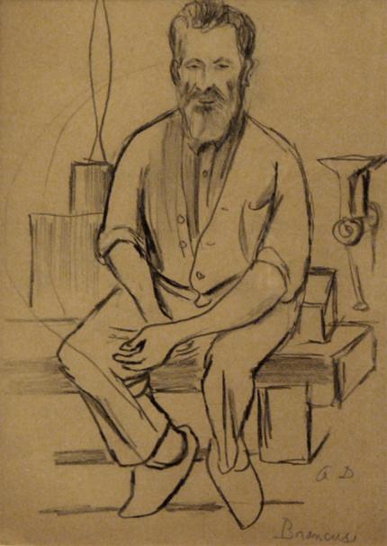 Adolf Arthur Dehn, "Brancusi", graphite, c. 1940