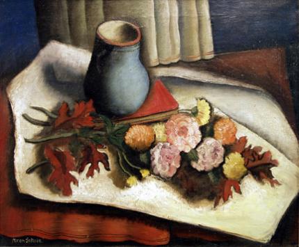 Miron Sokole, "Autumn Leaves", oil on canvas, c. 1935