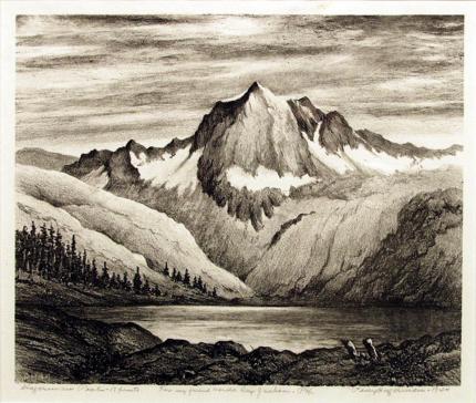 Percy Hagerman, "Hagerman's Peak, 17 prints", lithograph, 1944