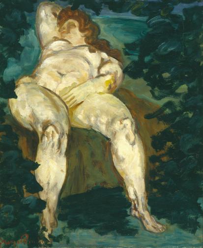 Morgan Russell, "Untitled (Reclining Nude)", oil, c. 1915