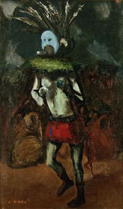 Louis Leon Ribak, "Yeibichai Dancer", oil, c. 1940