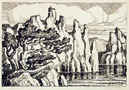 Sven Birger Sandzen, "Colorado River", lithograph, 1929
