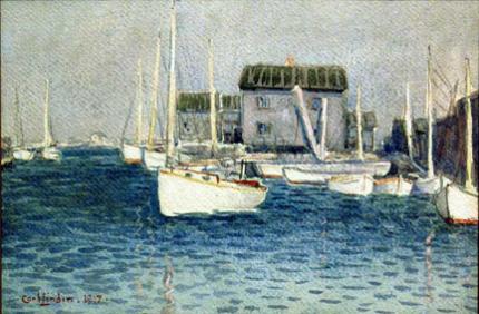 Carl Eric Olaf Lindin, "Untitled (Harbor, Nantucket)", watercolor, 1917