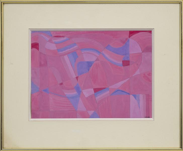 Hilaire Hiler pink study abstract painting mid-century modern Structuralism