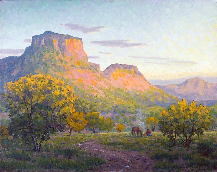 Harold Vincent Skene Glowing Mesa Colorado landscape painting oil 1959
