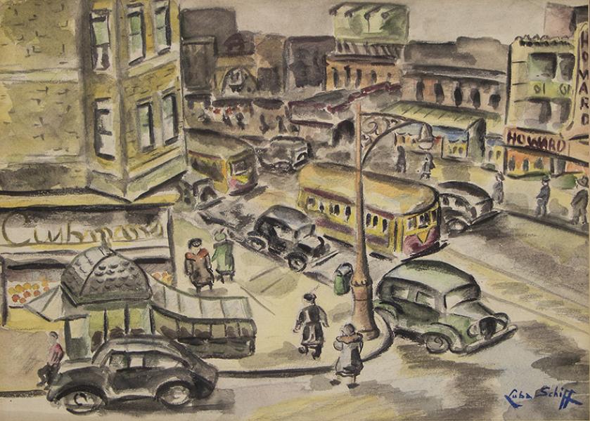 Luba Schiff chicago woman artist 1930s 1940s wpa era modernist regionalist art painting for sale