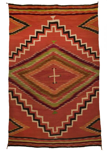 Navajo Blanket serape germantown cross  19th century Native American Indian antique vintage art for sale purchase auction consign denver colorado art gallery museum