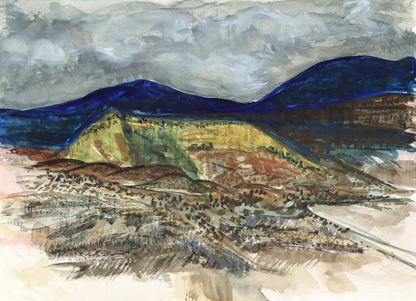 S N Lininger, Taos Mountain, vintage landscape painting