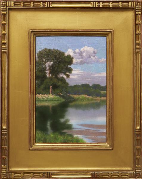 Henry Read, River in the Foothills, Colorado, oil, early 20th century, 1900s, traditional, landscape, Painting, Vintage, Fine art, for sale, purchase, gallery, museum, Denver, Colorado, consign
