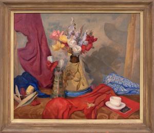 John E Thompson, "Untitled (Still Life)", oil, 1945 John Thompson E. painting fine art for sale purchase buy sell auction consign denver colorado art gallery museum