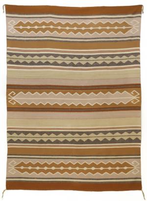 Navajo Rug, Chinle Revival, with Diamond Pattern, Dine, Art, for sale, Denver, Colorado, gallery, purchase, vintage, textile, weaving, antique, native American, American Indian, southwest, brown, camel, ivory, white, wool