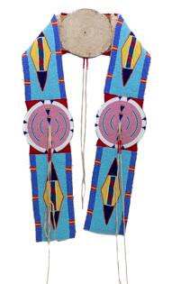 Blanket Strip, plains, crow, beaded, beadwork, Native American, American Indian, 19th century, Fine art, art, for sale, buy, purchase, Denver, Colorado, gallery, historic, antique, vintage, artwork, original, authentic, rosette