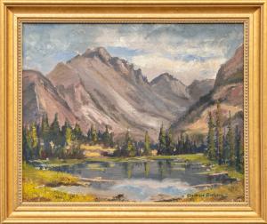 Clarence Durham, Jenny Lake, Mountain, Landscape, colorado, painting, oil, circa 1940, 1950, 1960, Fine art, art, for sale, buy, purchase, Denver, Colorado, gallery, historic, antique, vintage, artwork, original, authentic