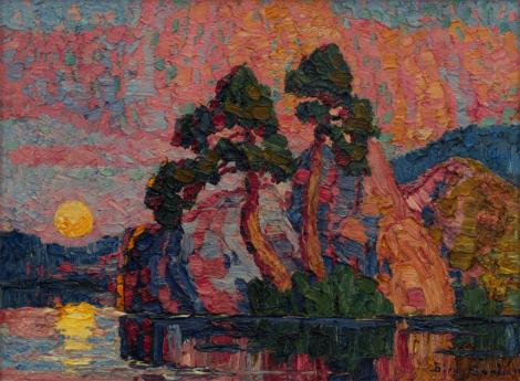 Lake at Moonrise, Colorado, 1923 by Birger Sandzen Lake at Moonrise, Colorado, 1923 by Birger Sandzen