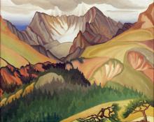 Oscar Brousse Jacobson, "The Lonely Desert, Sedonia, Arizona", oil on canvas, c. 1945