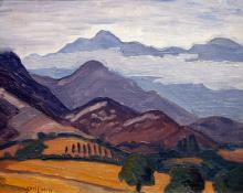 Carl Eric Olaf Lindin, "Untitled (Ojai Valley, California)", oil, 1923-4