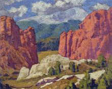 Paul Kauvar Smith, "Untitled (Bluffs)", oil, c. 1930