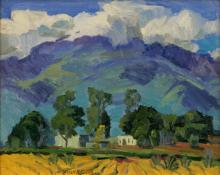 Paul Kauvar Smith, "Untitled (Taos Mountain)", oil, c. 1945