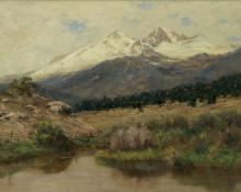 Charles Partridge Adams, "Longs Peak and Mt. Meeker with Early Snow", oil, c. 1900 painting for sale