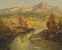 Raphael Lillywhite, "Out on the Little Laramie (Colorado)", oil, c. 1940