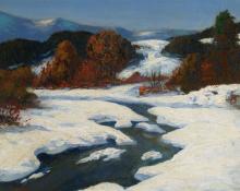 David Gershuni, "Untitled (Mountain Landscape)", oil on canvas, 1936