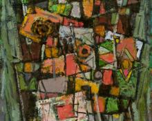 Paul Kauvar Smith, "Untitled (Abstract)", oil, c. 1955