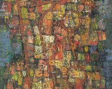 Paul Kauvar Smith, "Untitled (Abstract)", oil on canvas, c. 1955