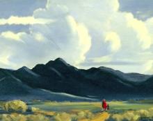 Mildred Pneuman, "The Road Home, New Mexico", oil, c. 1950