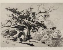 George Elbert Burr, "Evening - Apache Trail - Arizona", etching, c. 1920 painting for sale