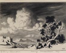 George Elbert Burr, "Evening, Painted Desert, Arizona", etching, c. 1921 painting for sale
