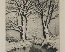 George Elbert Burr, "Black Pool", etching, c. 1910 painting for sale